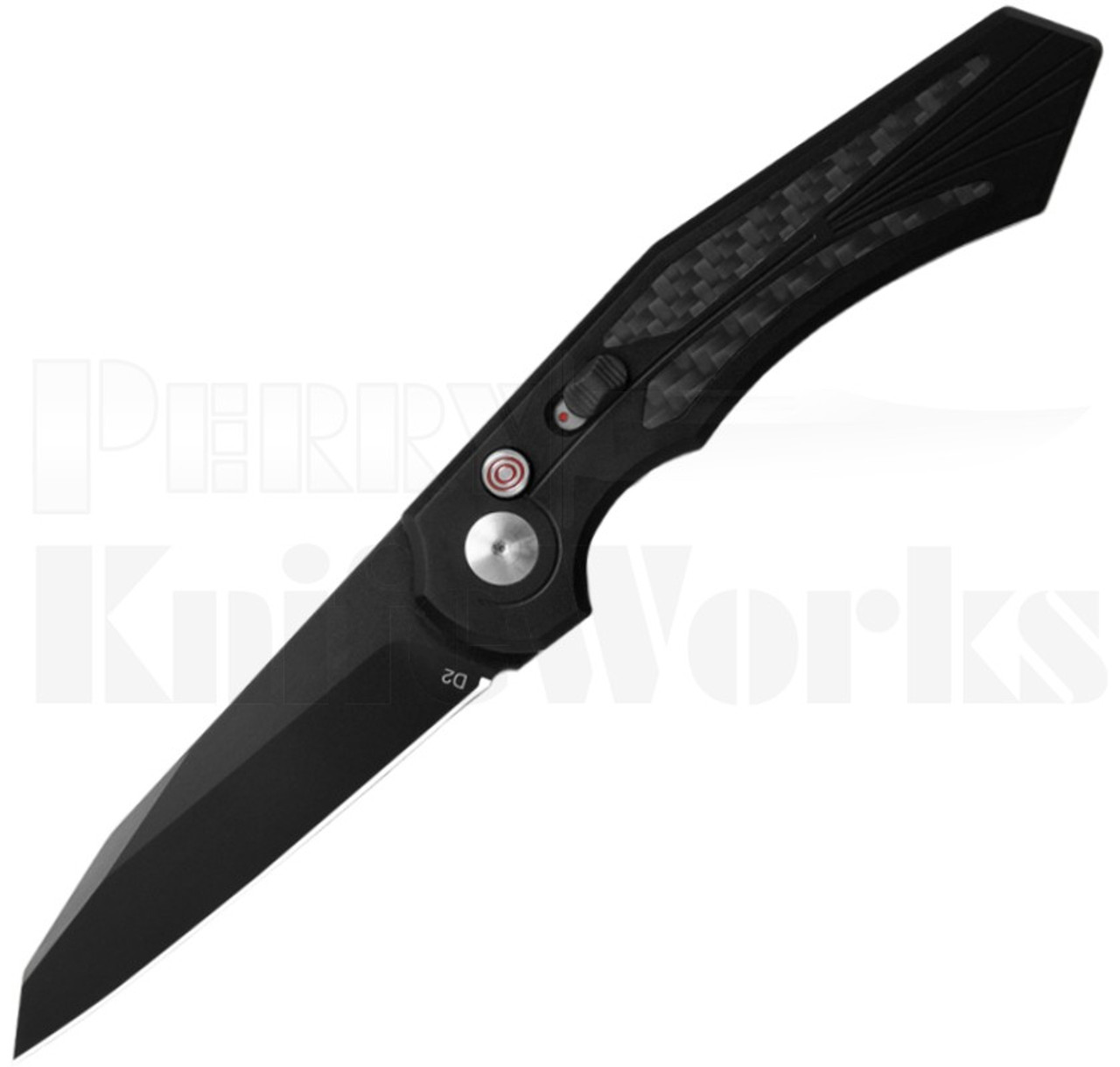 Diablo Automatic Knife Black Aluminum l Black 440 Blade l For Sale