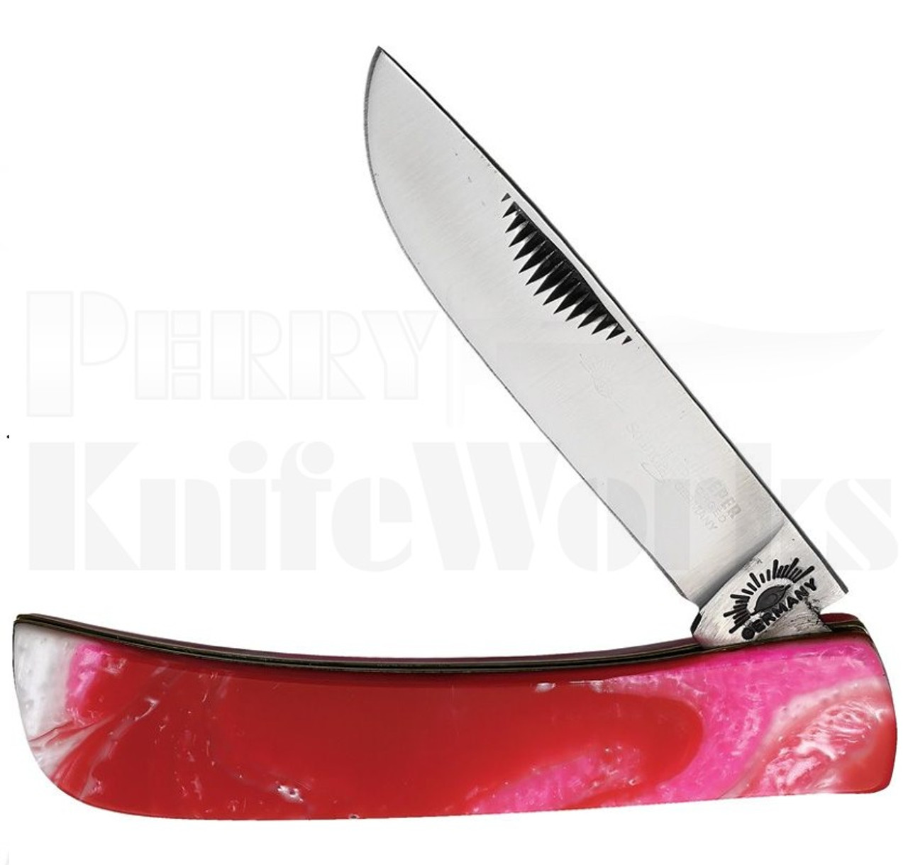 German Eye Brand Limited Clodbuster Jr Slip Joint Knife Red Wave l For Sale
