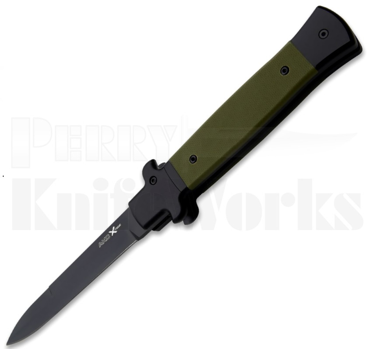 AKC X-treme Shadow 9" Automatic Knife Green l Black Blade l For sale