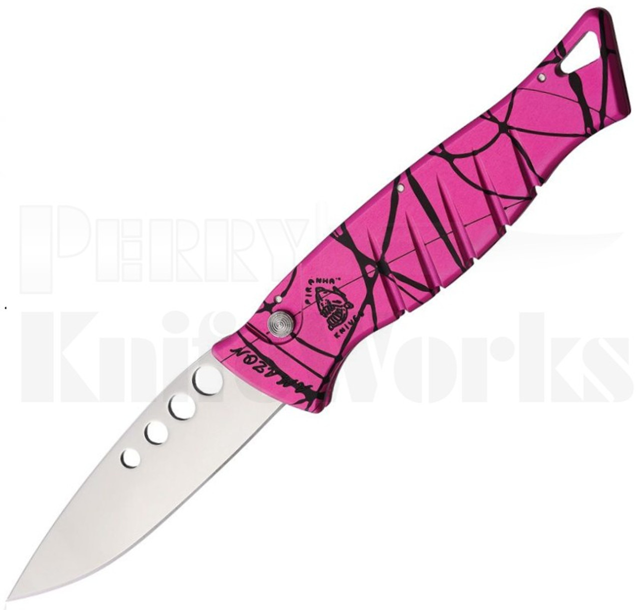 Piranha Amazon Automatic Knife Pink Marble l For Sale