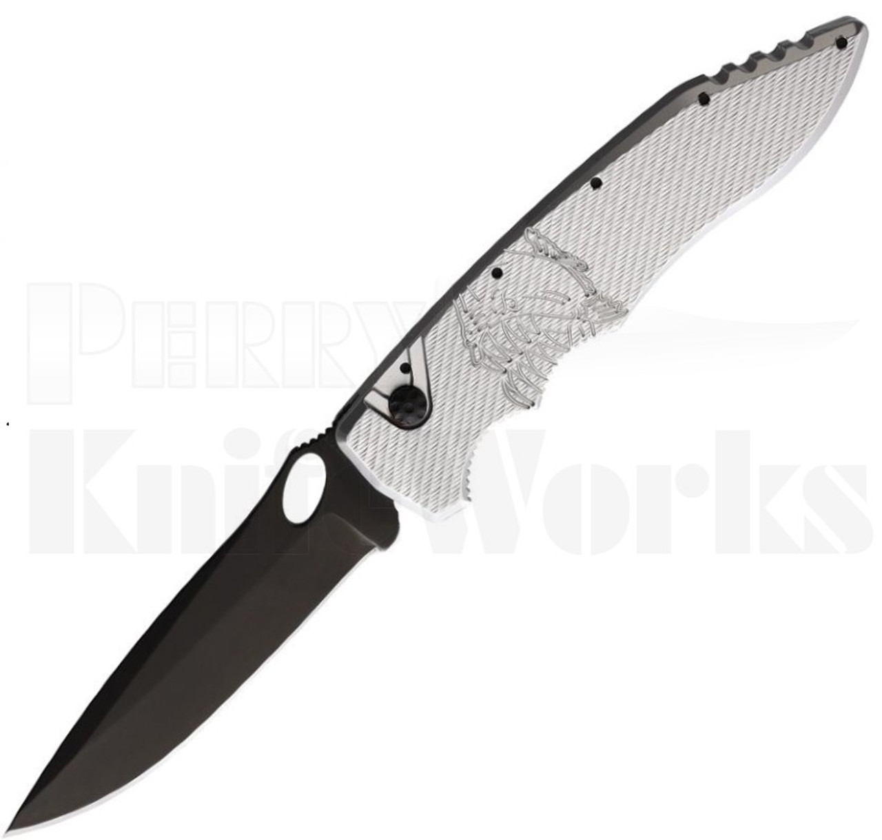 Piranha Mini Predator Automatic Knife Silver P-11 l Tactical Black l For Sale