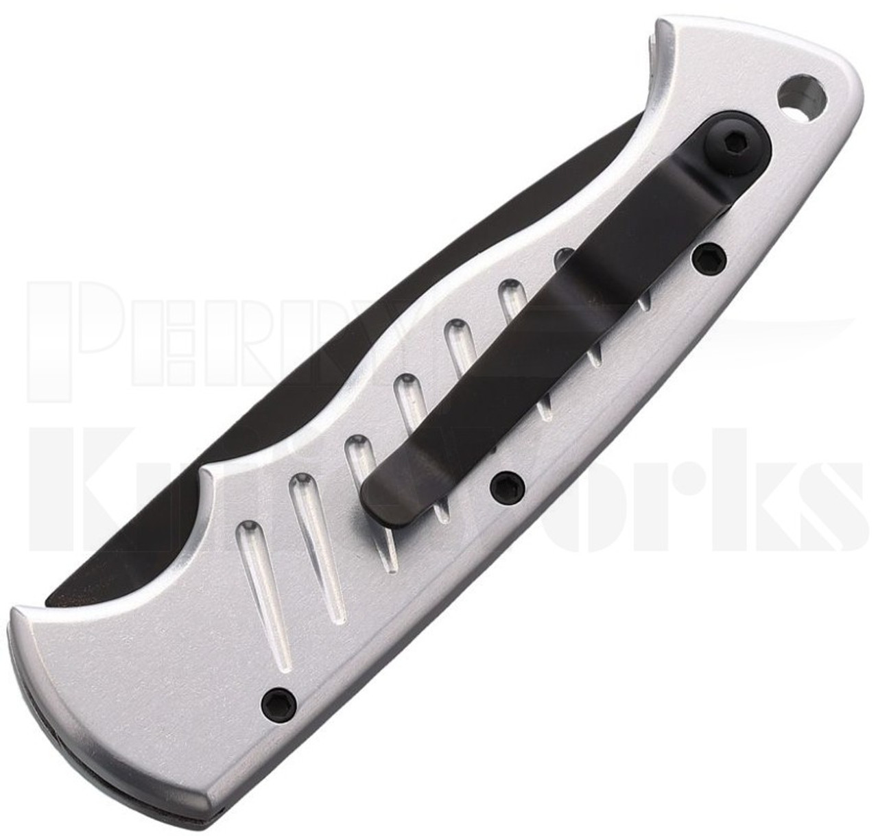 Piranha Pocket Automatic Knife Silver P-1 l Tactical Black