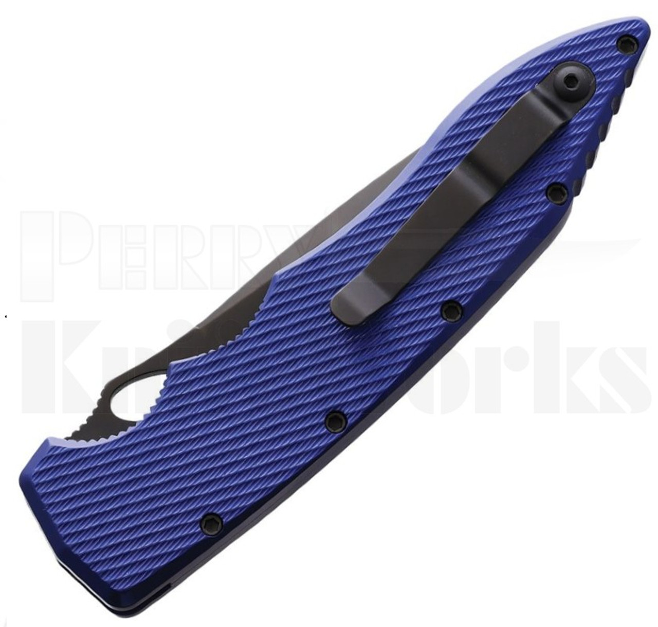 Piranha Predator Automatic Knife Blue P-10 l Tactical Black