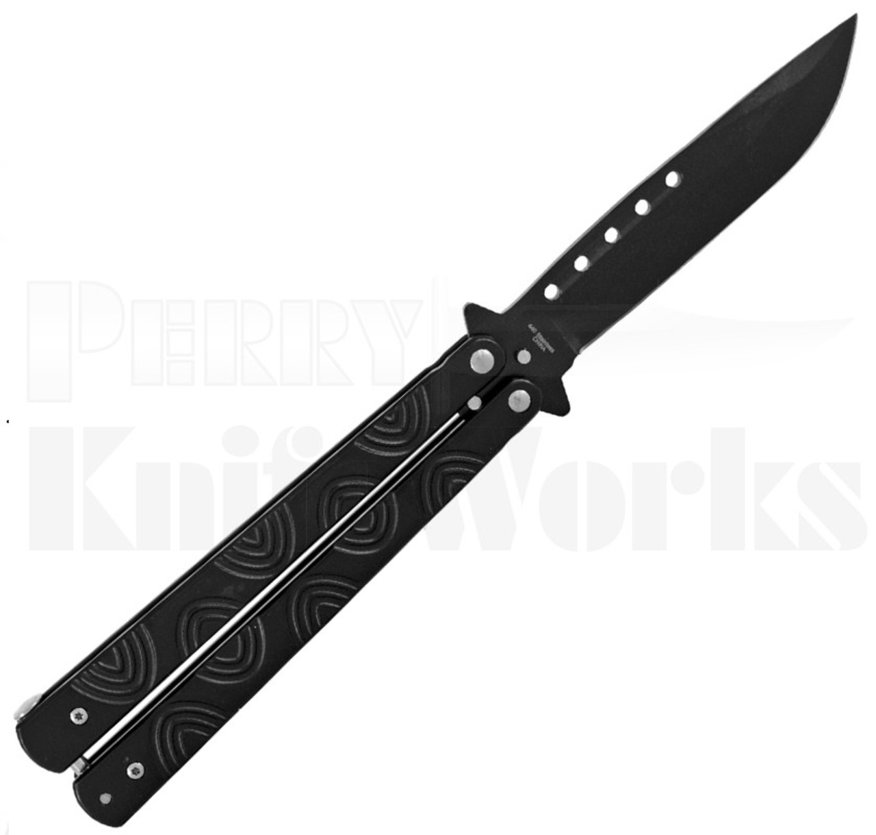 Striker Balisong Butterfly Knife Black l Black Blade