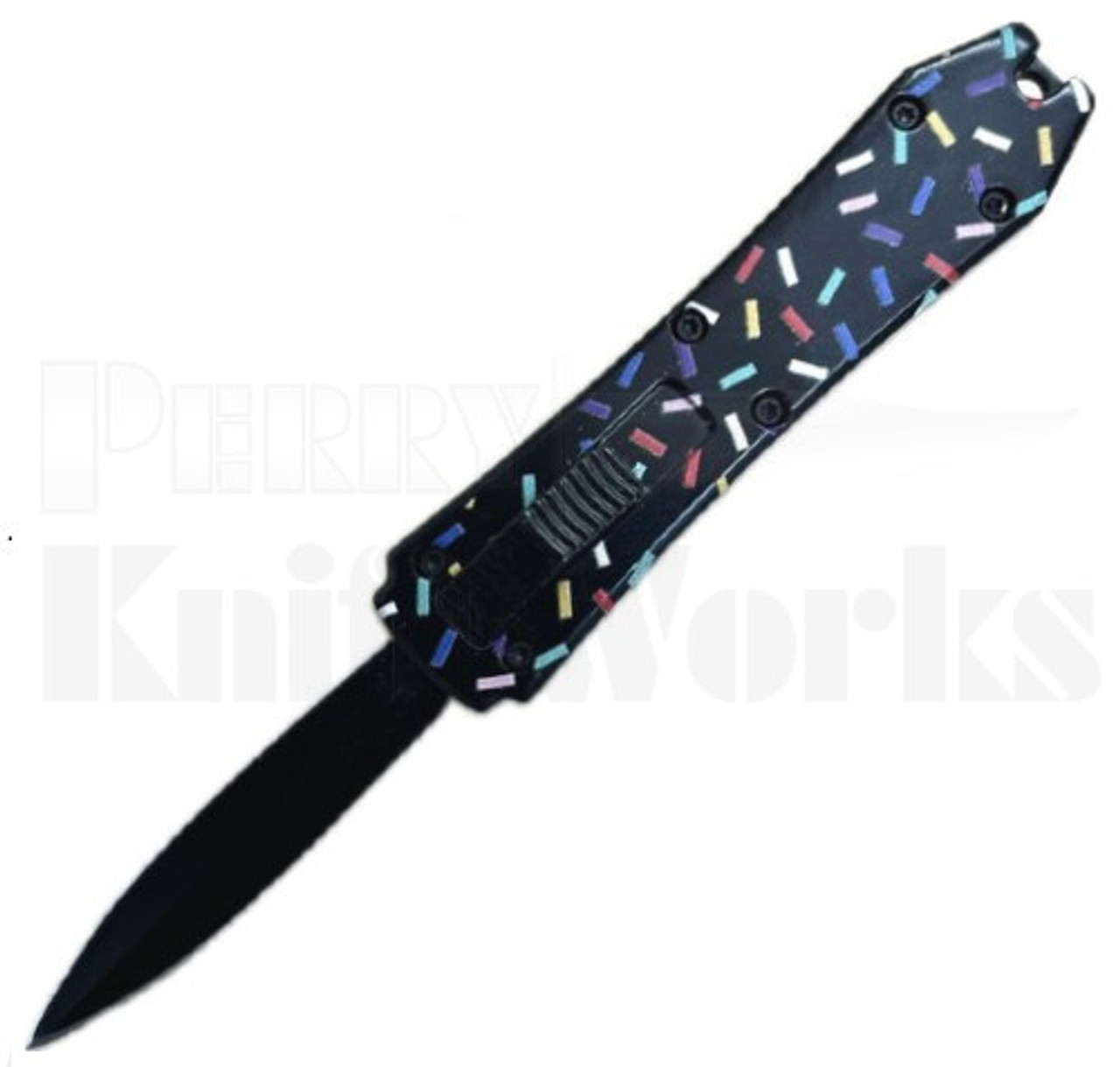 Coffin Blaster 2.0 Black Sprinkles OTF Automatic Knife l For Sale