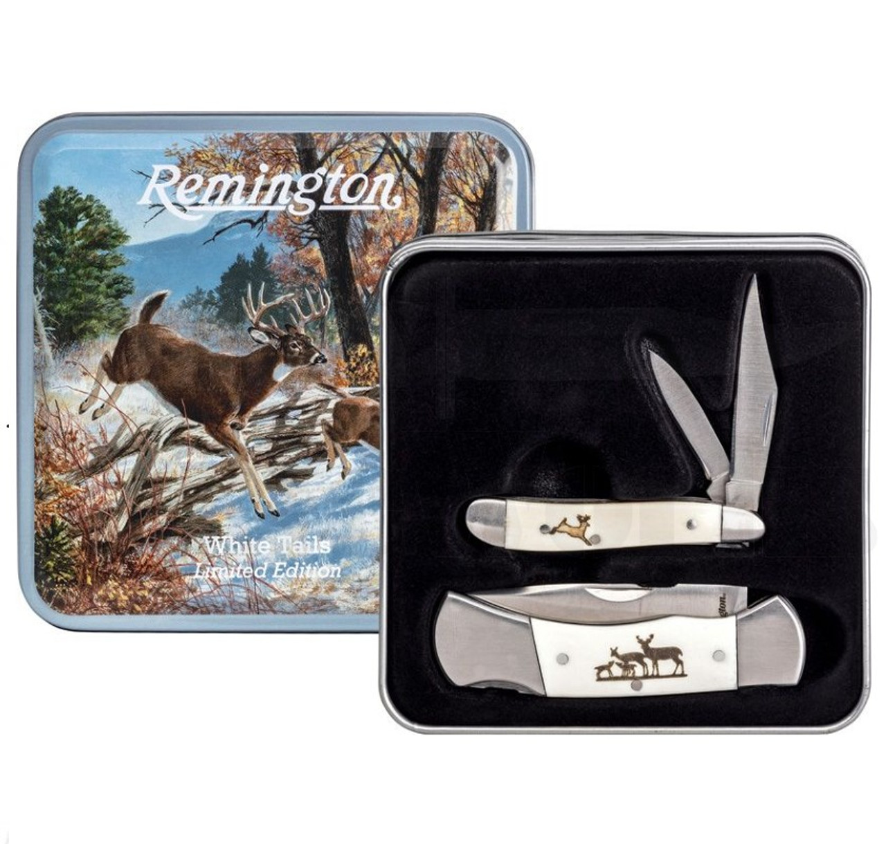 Remington Whitetails Knife & Tin Collectors Set l For Sale