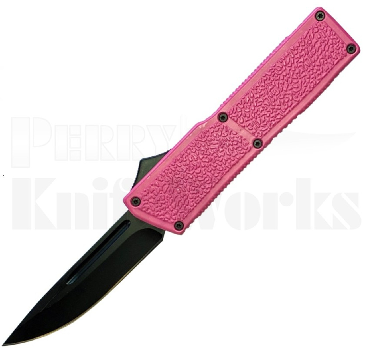 Lightning Elite Pink D/A OTF Automatic Knife l Black Drop-Point l For Sale