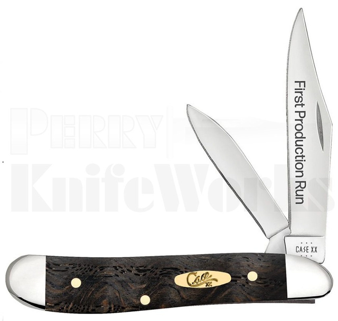Case Black Curly Oak Peanut Knife First Production Run l For Sale