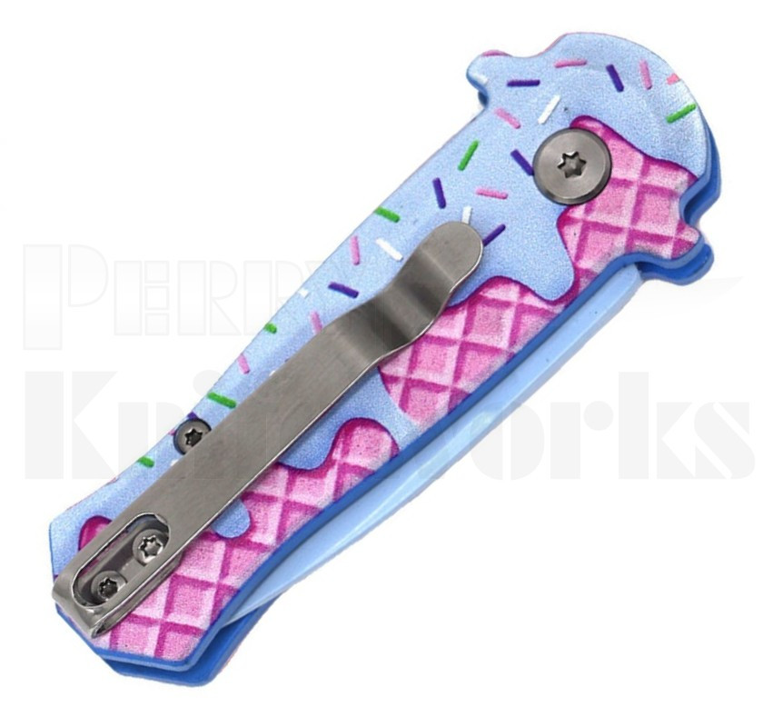 Delta Force Automatic Knife Blue Cupcake l CA Legal!