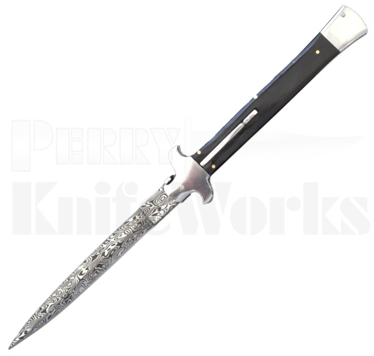 Samir Ahmad 13" Dark Horn Stiletto Automatic Knife l For Sale