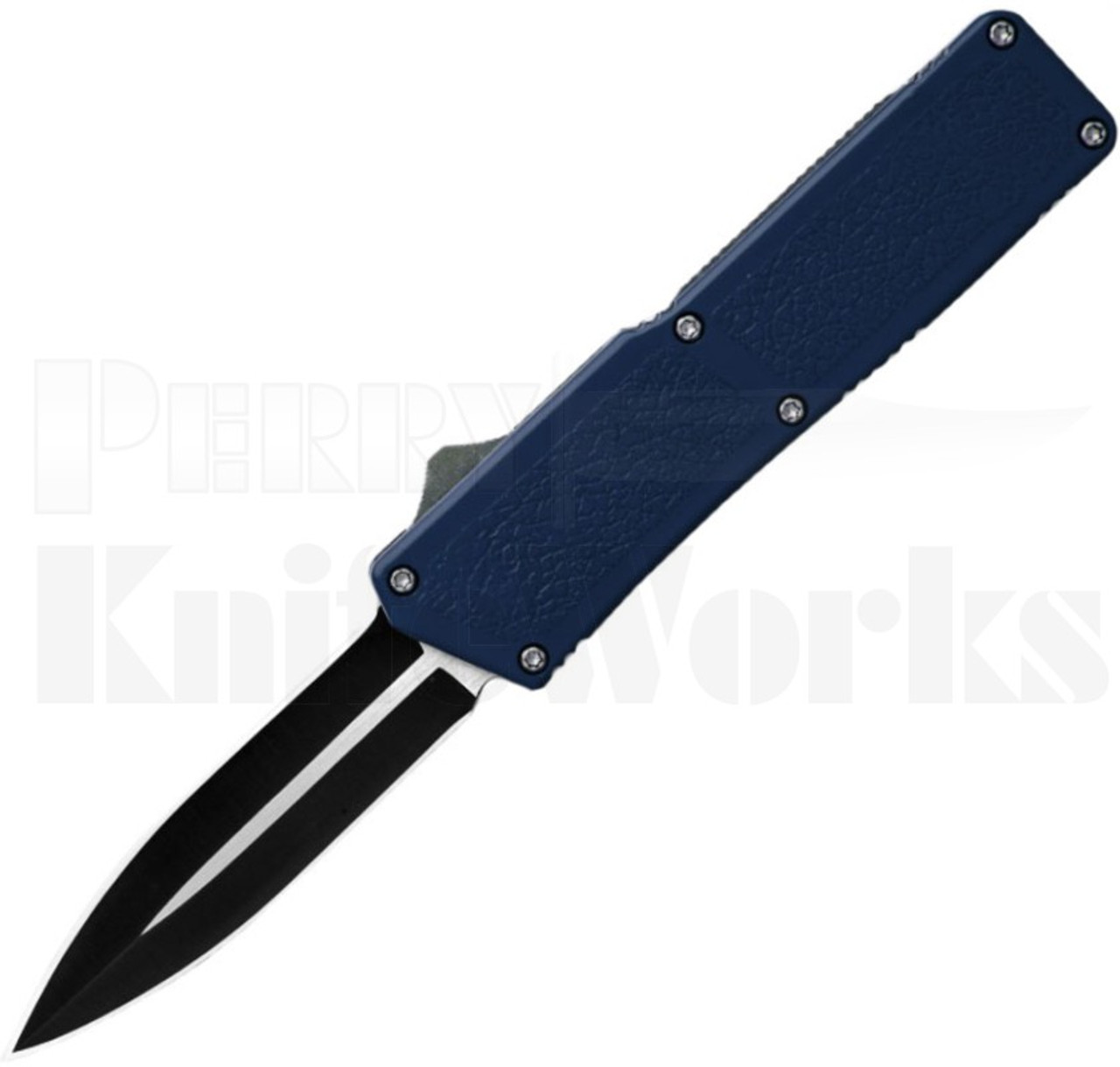 Lightning Blue Two-Tone Dagger OTF Automatic Knife l For Sale