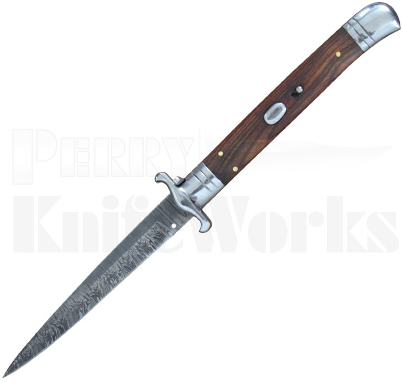 Samir Ahmad 11" Rosewood Automatic Knife l 5" Damascus Blade l For sale