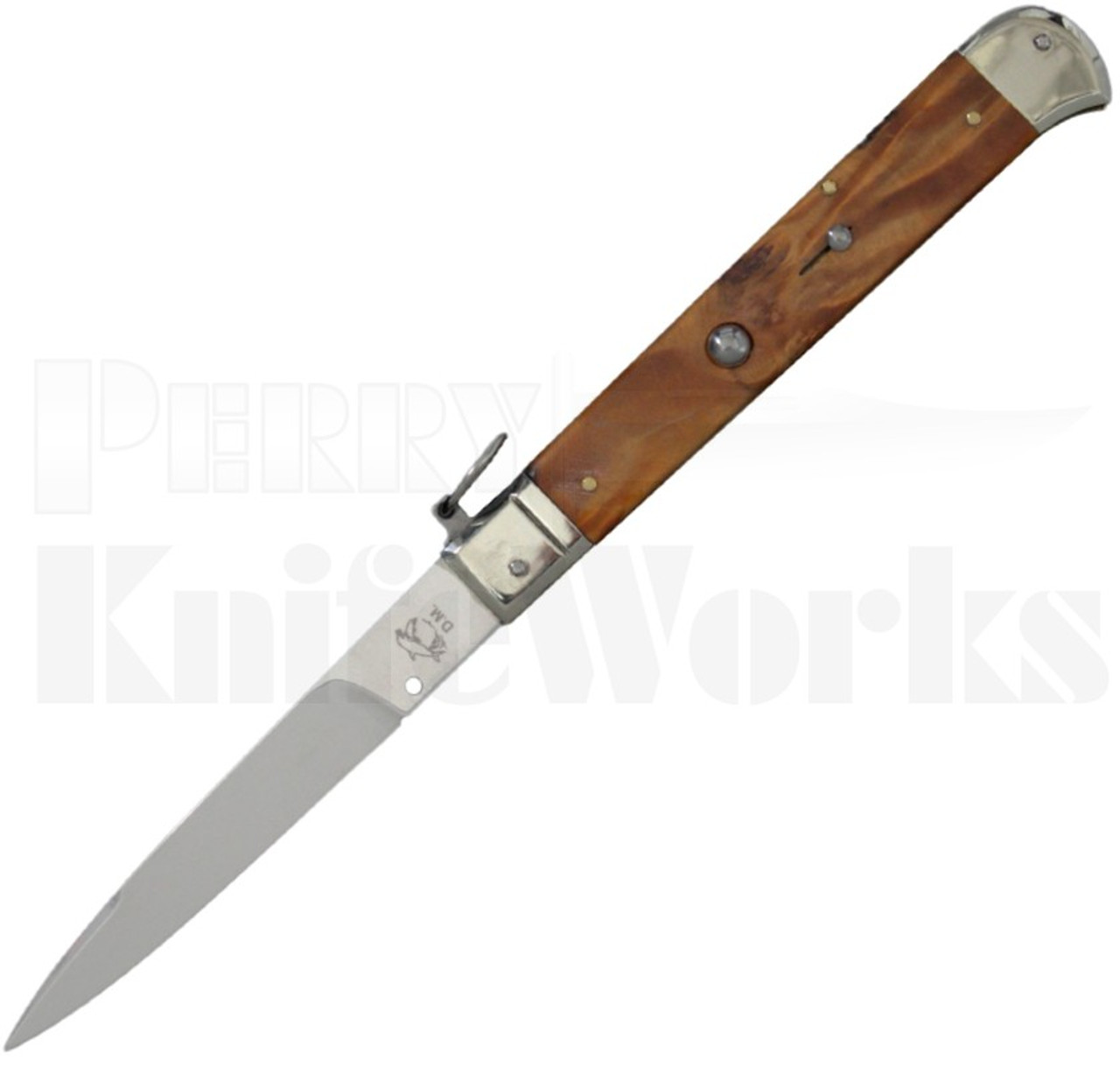Dolphins 11" Falcon Ring Pull Automatic Knife Briar Wood l For Sale