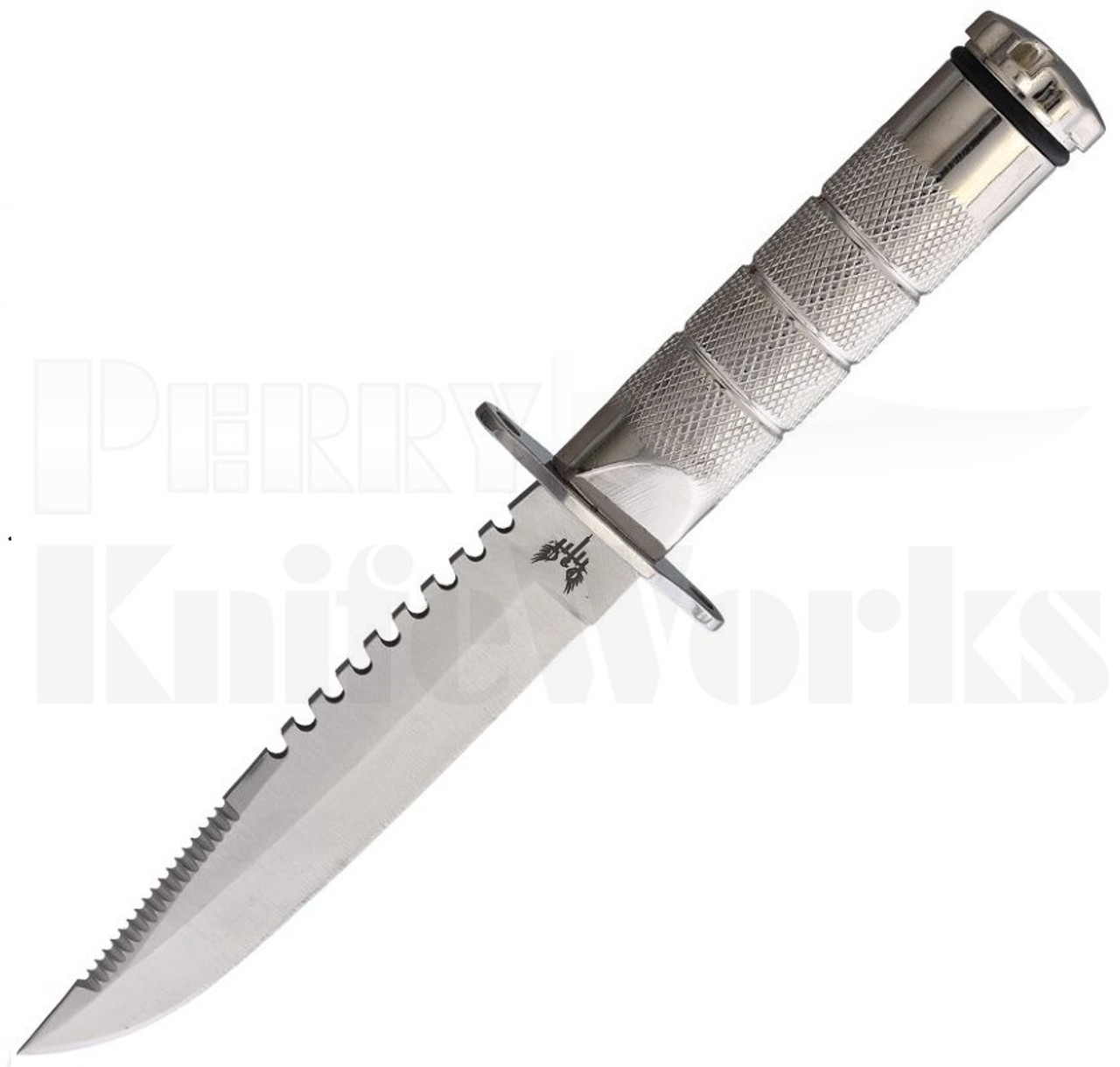 Combat Ready Survival Knife Fixed Blade Silver CBR375 l For Sale