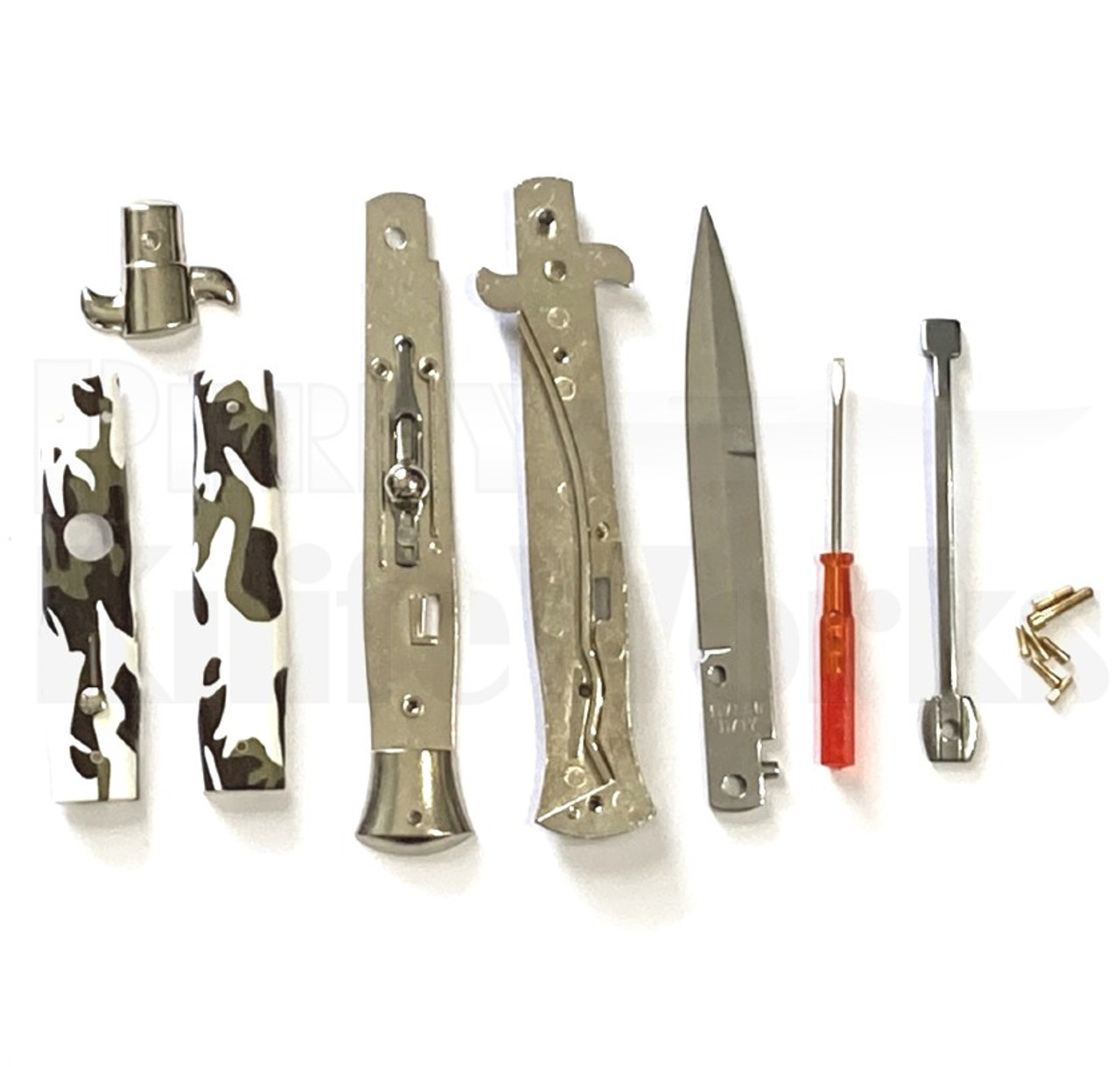Frank B. 9" Switch Camo Stiletto Bayonet Automatic Knife Kit l For Sale