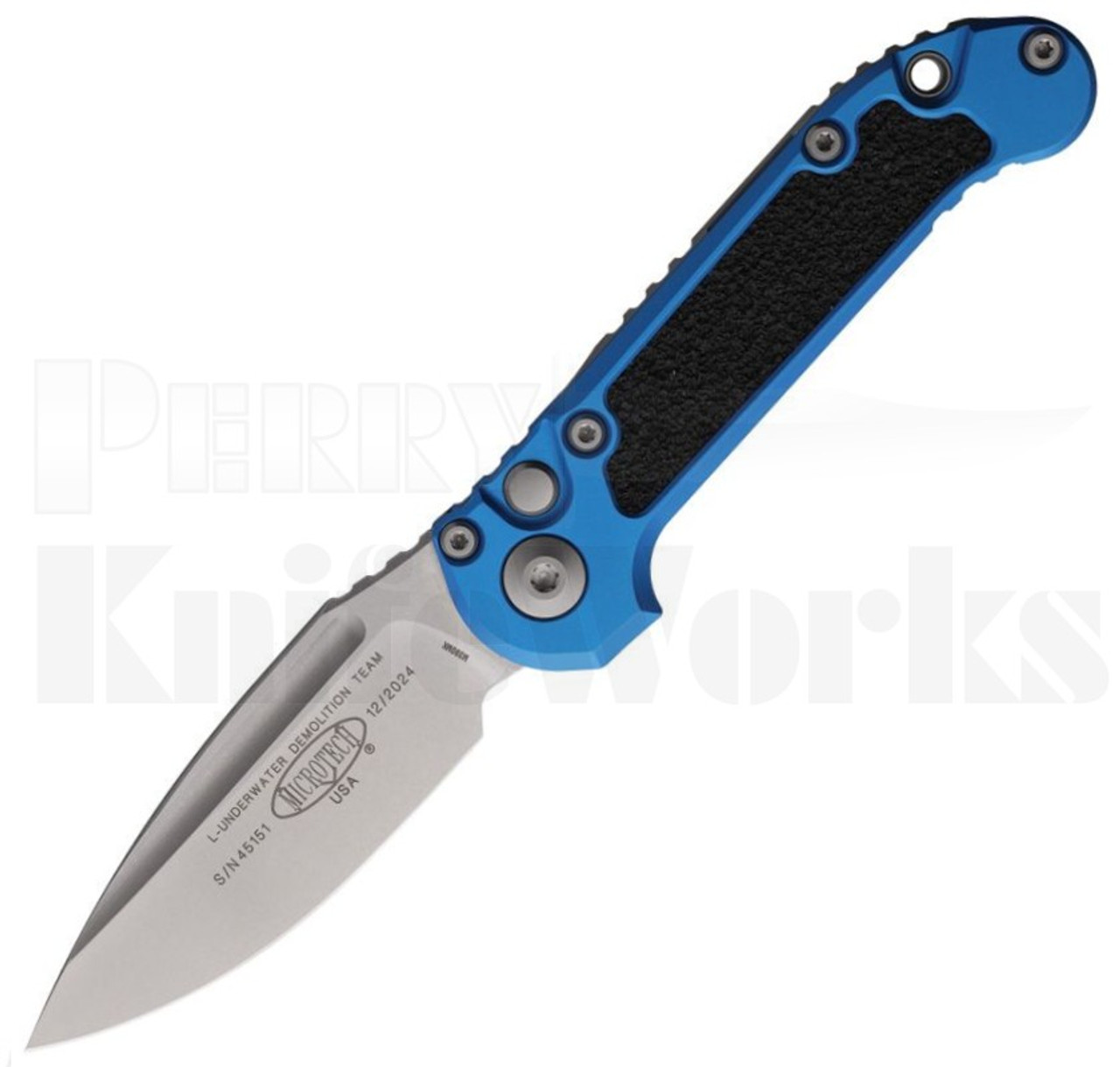 Microtech LUDT Gen III T/E Automatic Knife Blue l Stonewash l For Sale