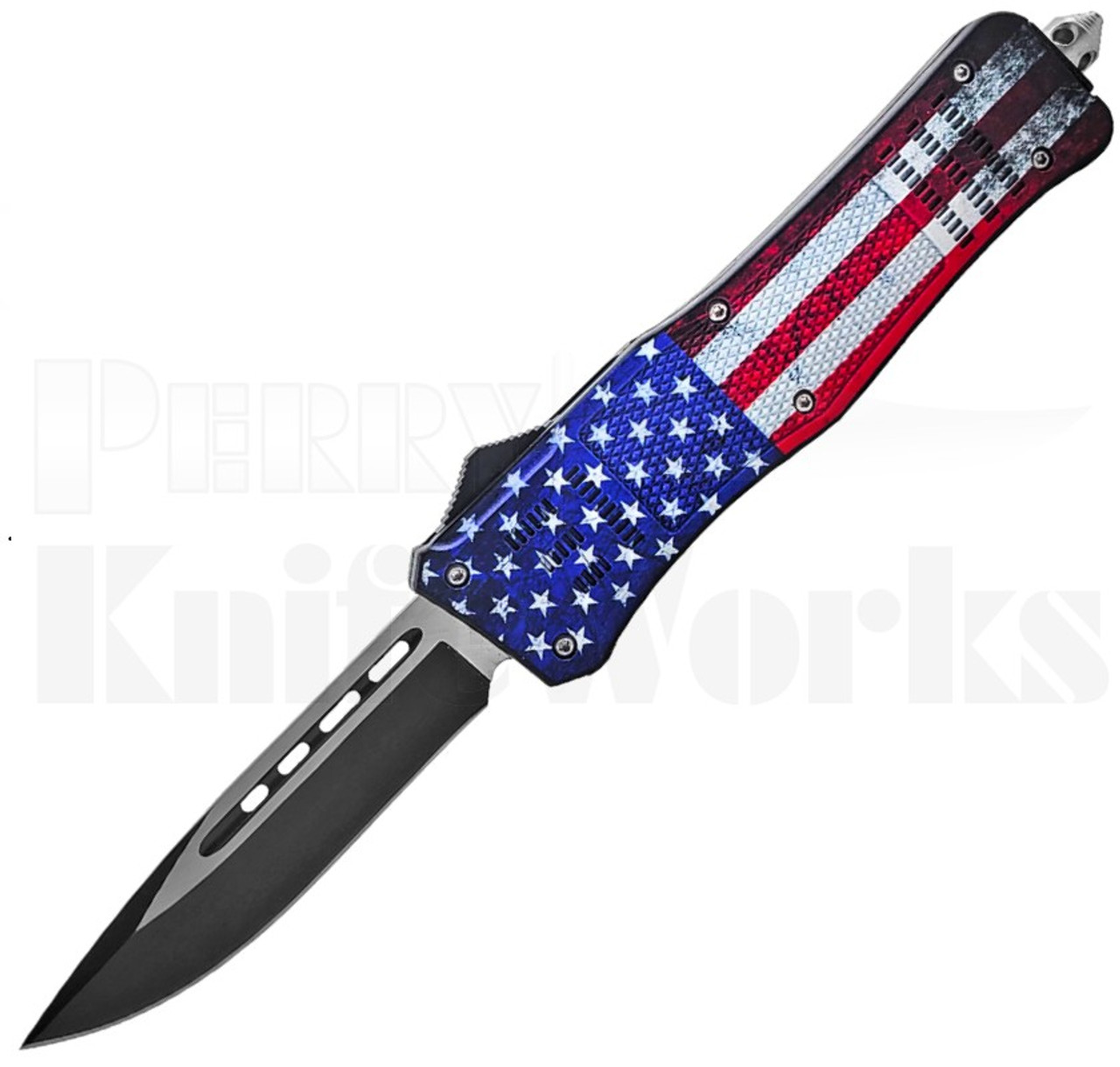 Delta Force OTF Automatic Knife US-Flag ABS l 2-Tone Clip Point l For Sale