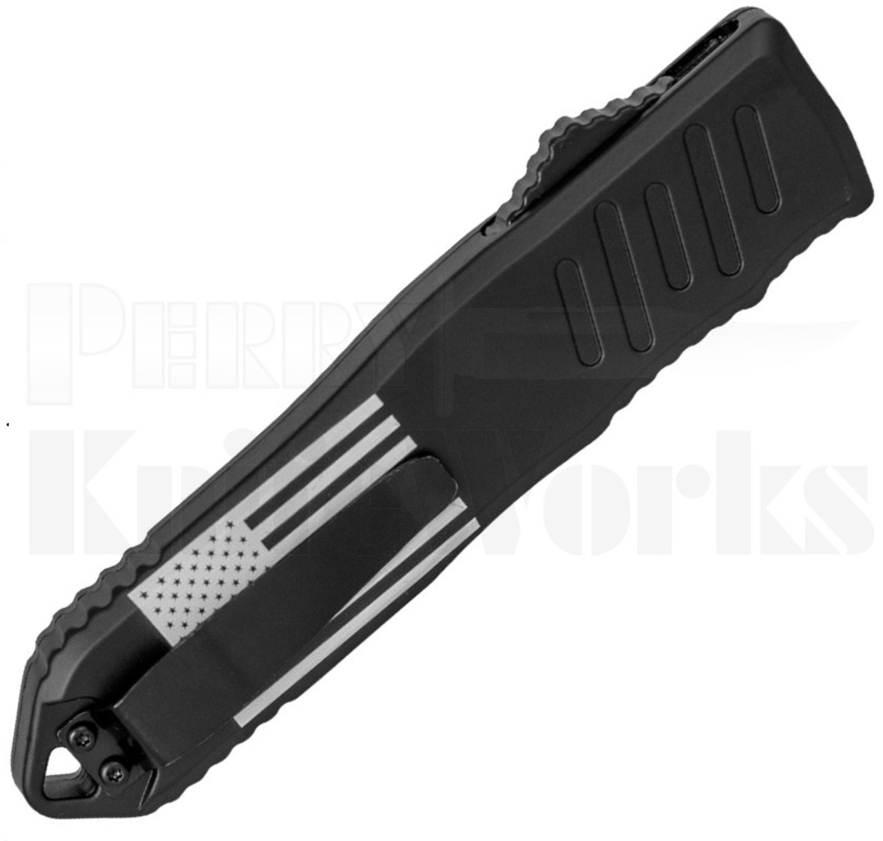 Delta Force OTF Automatic Knife US Flag l Blackwash Blade