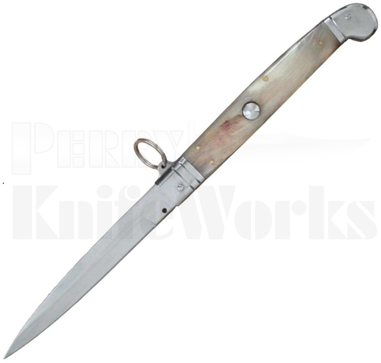 Samir Ahmad 13" Camel Bone Ring Pull Automatic Knife l For Sale