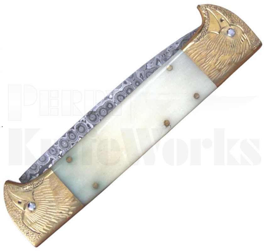 Samir Ahmad 9" Camel Bone BOBC Automatic Knife l Damascus