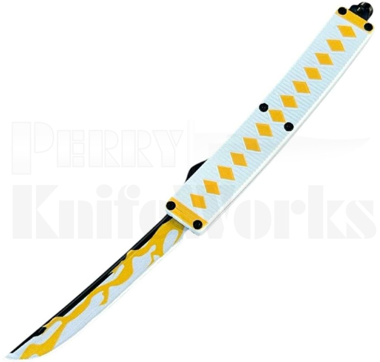 Katana D/A OTF Automatic Knife White/Yellow l For Sale