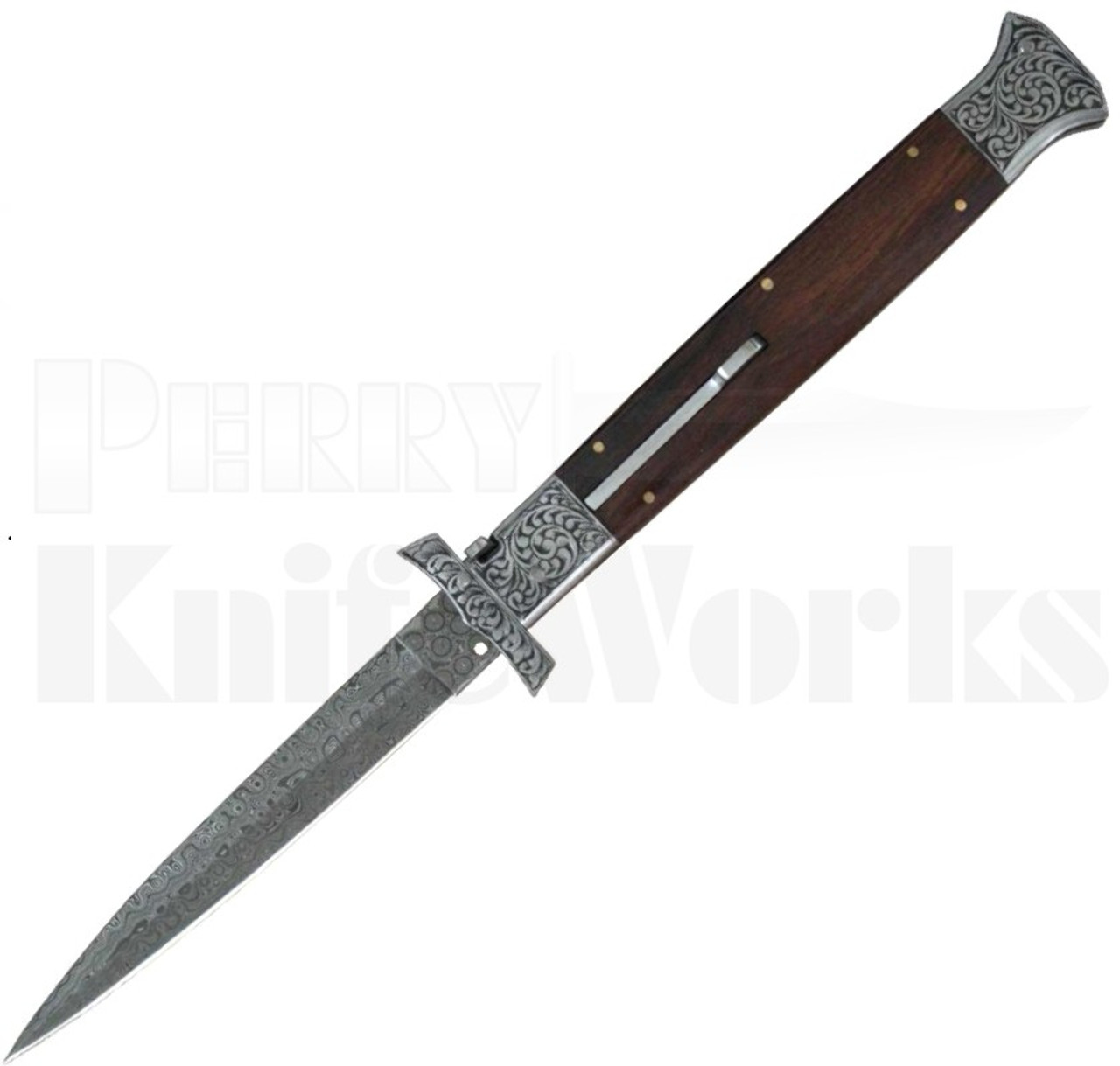 Samir Ahmad 13" Rosewood Swinguard Automatic Knife l Engraved l For Sale