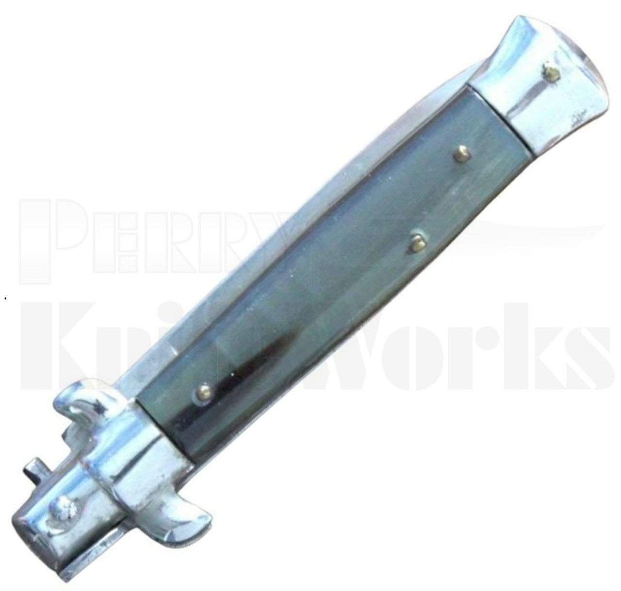 INOX 7" Brazilian Horn Stiletto Flat Grind Automatic Knife INOX 7" Brazilian Horn Stiletto Flat Grind Automatic Knife