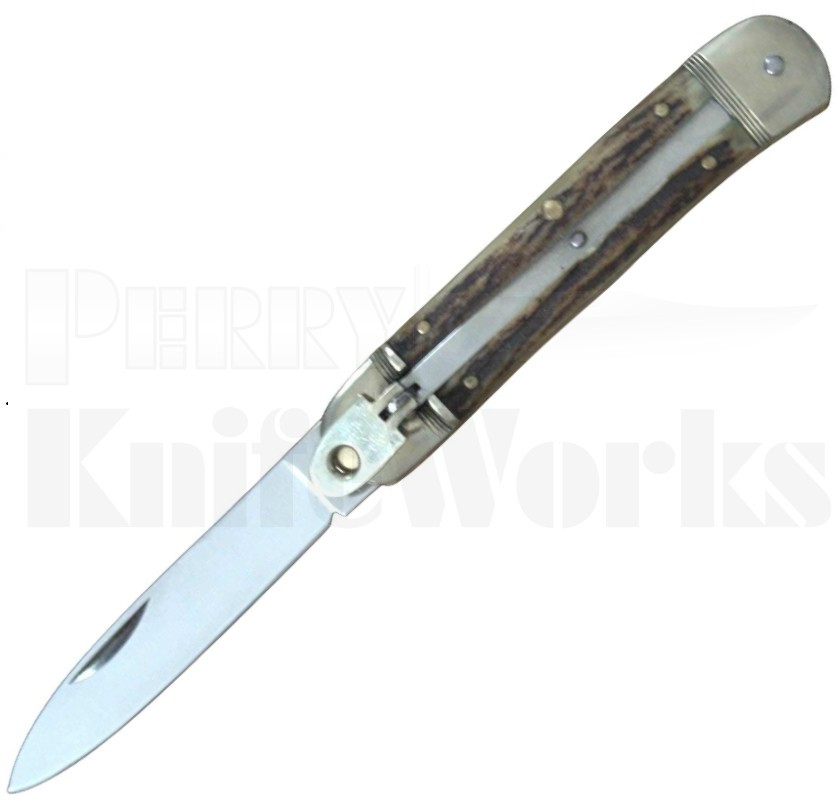Hubertus Springer 7.75" Leverlock Automatic Knife Stag l Germany l For Sale