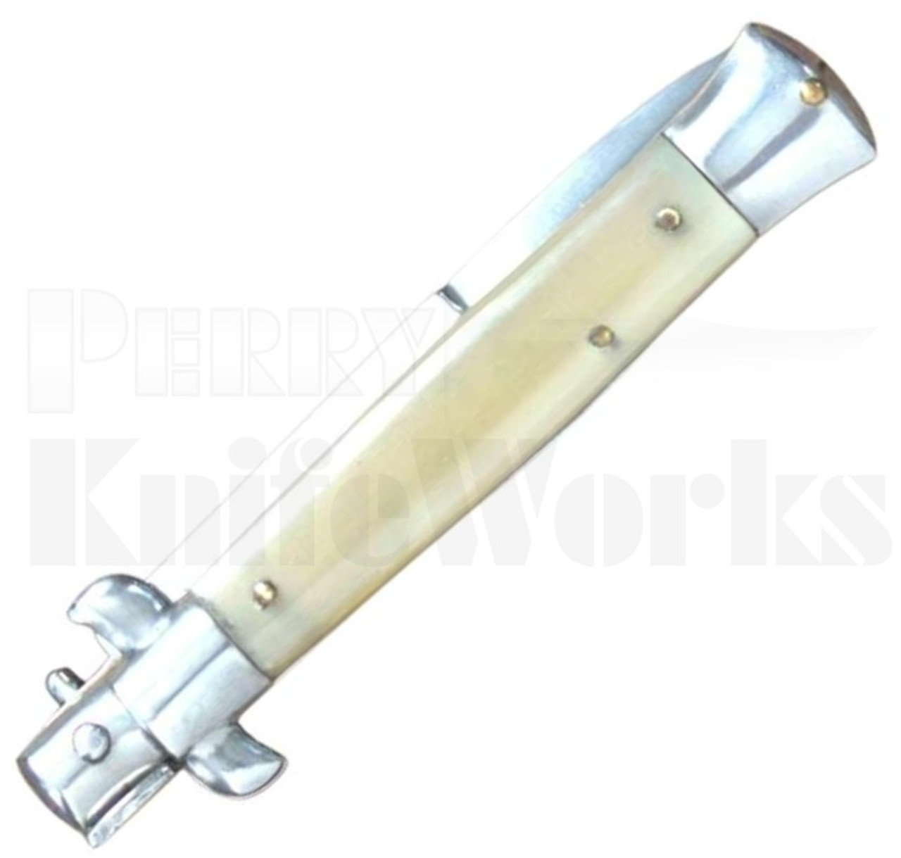 Sterile 8" Italian Stiletto Automatic Knife Honey Horn