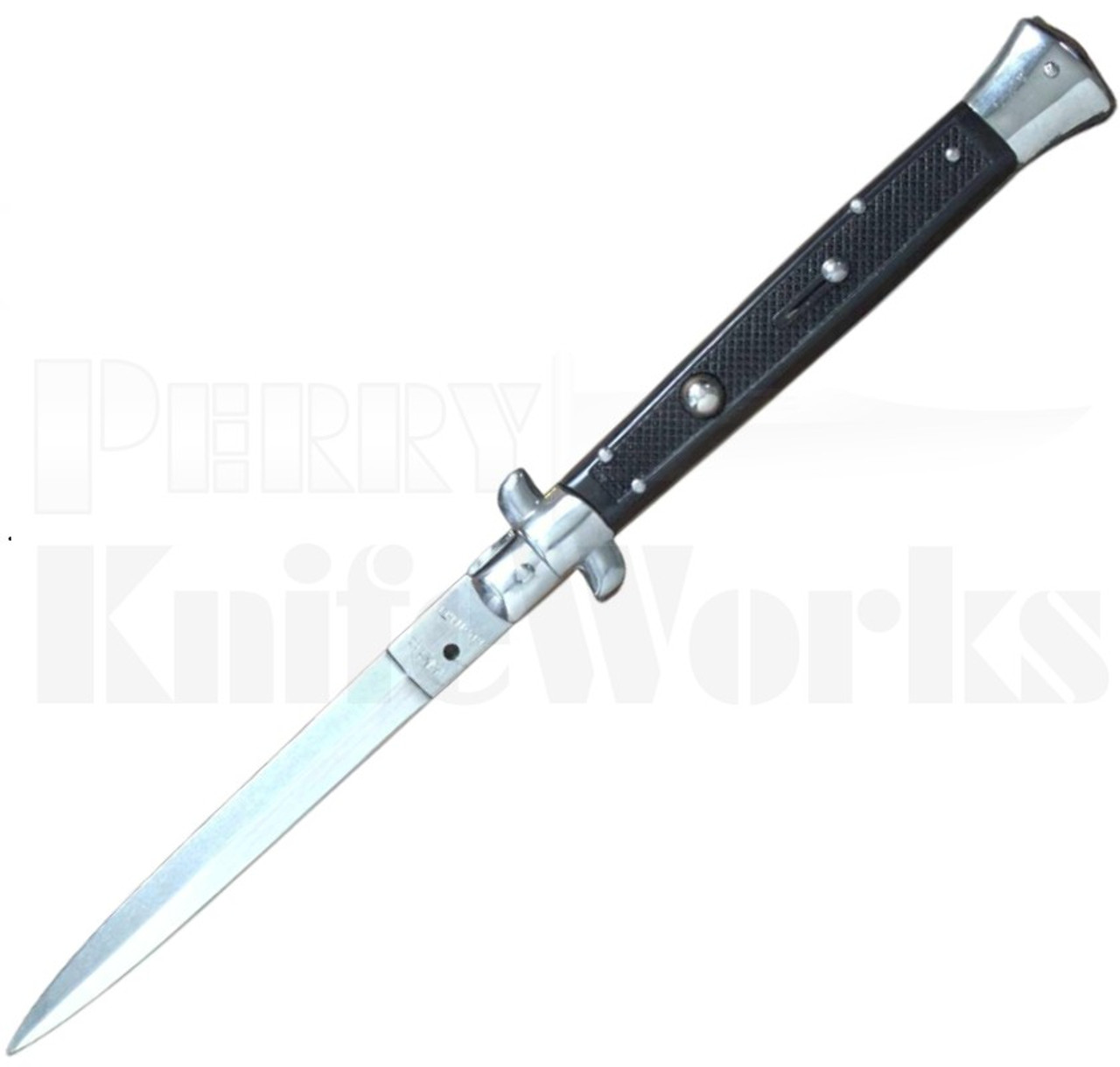 Moletta 11" Black Checkered Stiletto Automatic Knife Dagger l For Sale