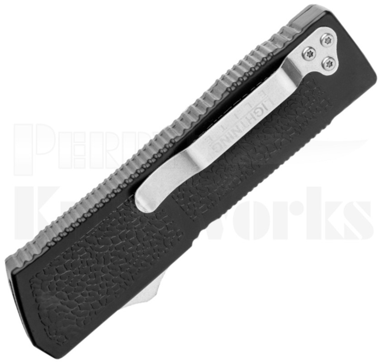 Lightning Elite Black D/A OTF Automatic Knife l Damascus Tanto