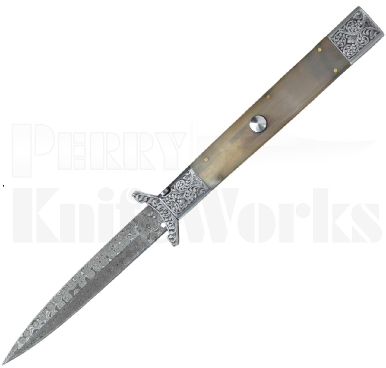 Samir Ahmad 13" Camel Bone Swinguard Automatic Knife l Engraved l For Sale Samir Ahmad 13" Camel Bone Swinguard Automatic Knife l Engraved l For Sale