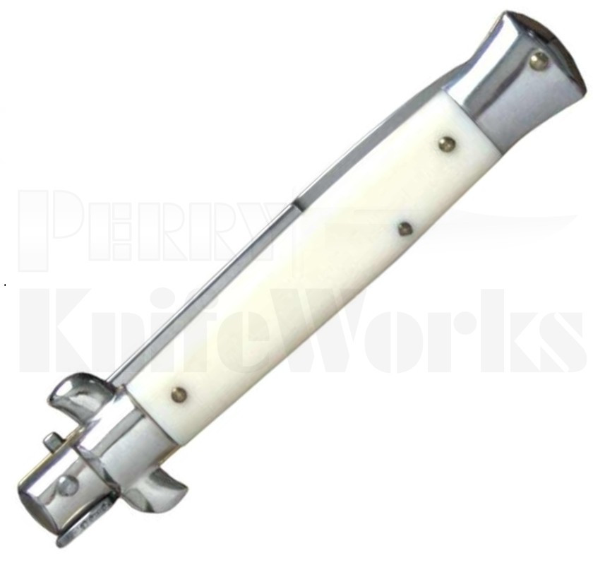 Italy Inox 8.75" Faux Ivory Stiletto Automatic Knife l Bayonet