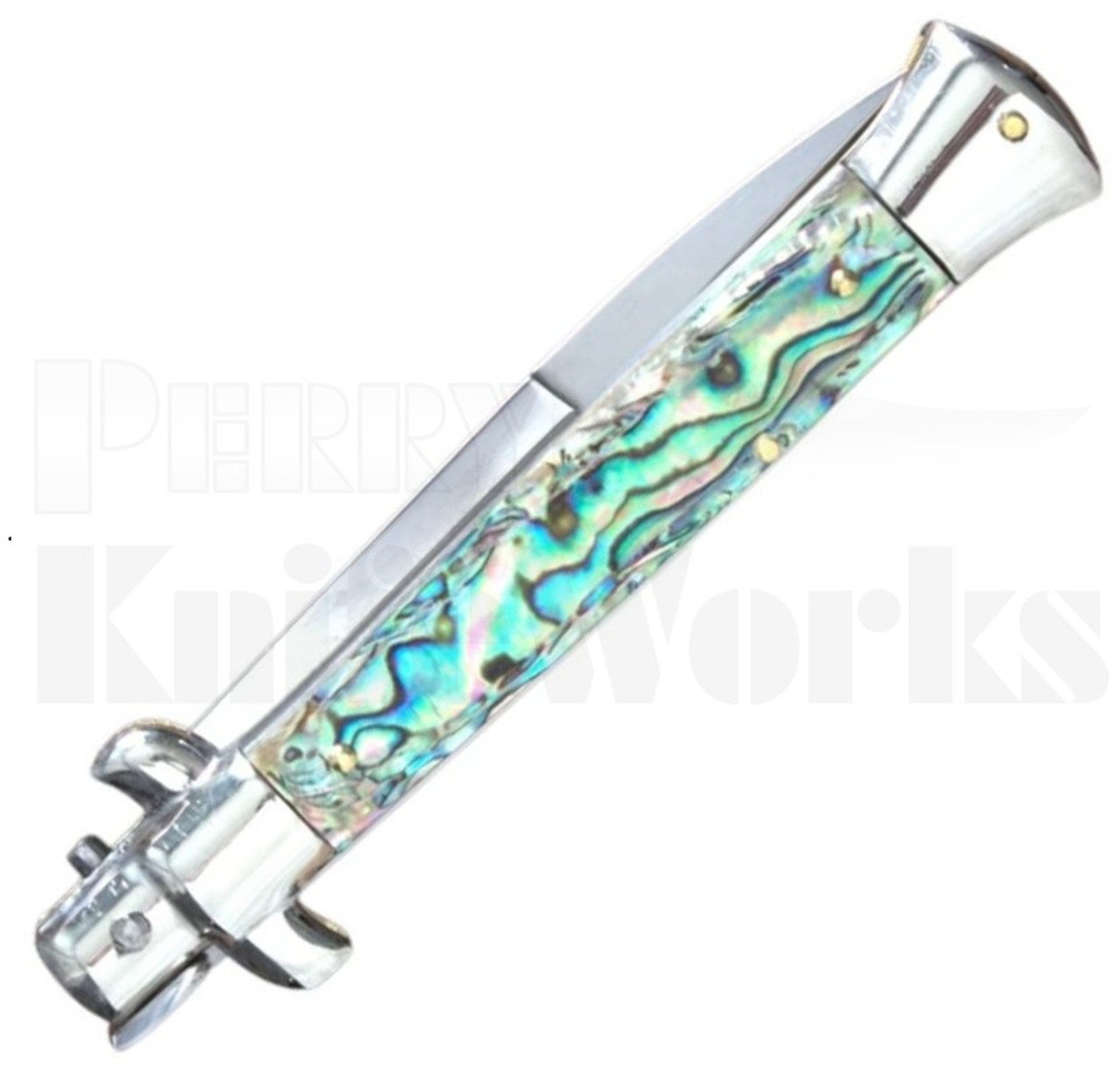 Frank B. 9" Abalone Stiletto Bayonet Automatic Knife Picklock