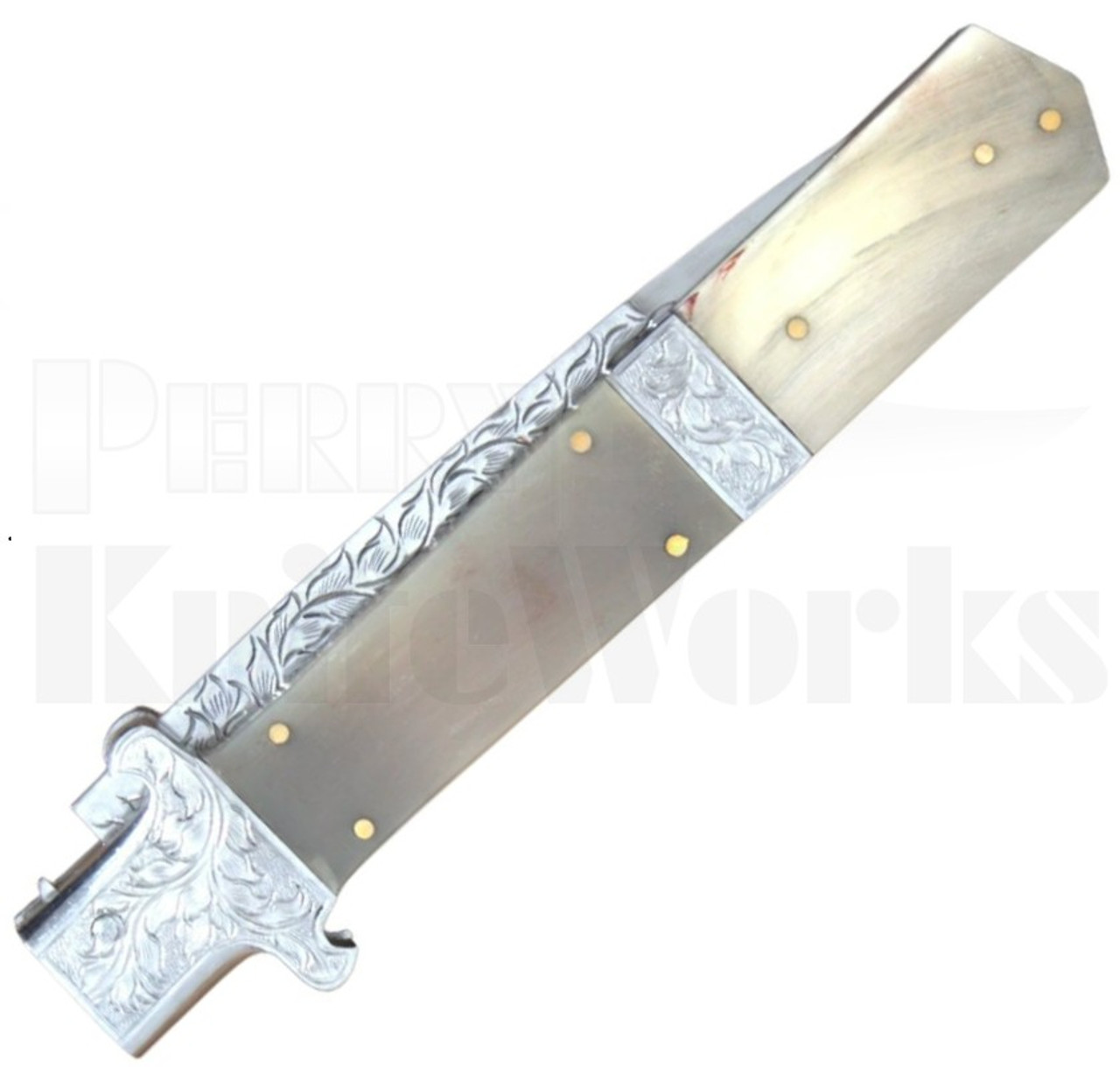 Samir Ahmad Camel Bone 12" Stiletto Automatic Knife l Engraved