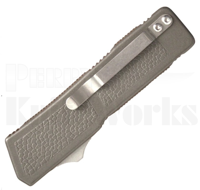 Lightning Gray D/A Tanto OTF Automatic Knife l Satin Serrated