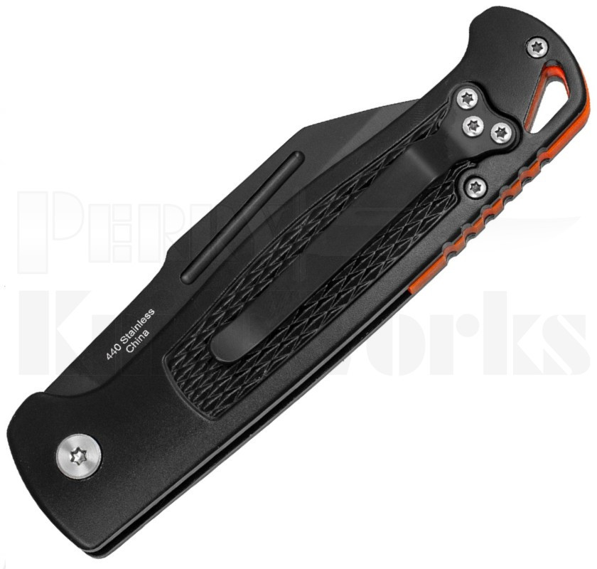 Delta Force Automatic Knife Black Handle l Black Wharncliffe Blade