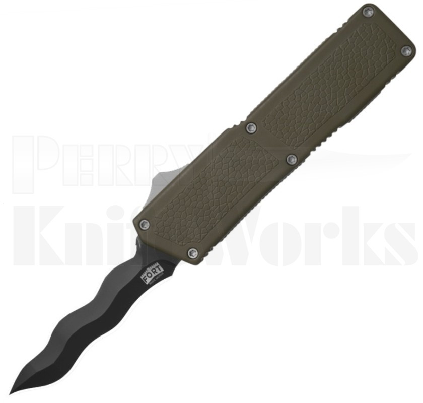 Lightning Green OTF Automatic Knife l Black Kris Blade l For Sale