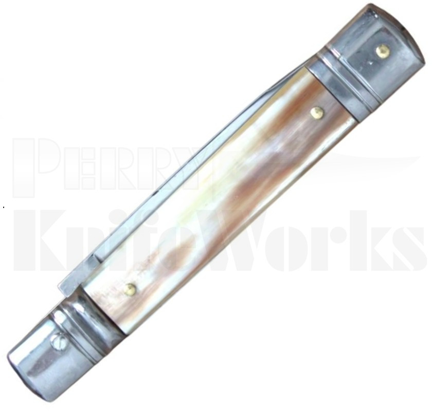 G.O.M Slimline 8" Lever Lock Honey Horn Automatic Knife