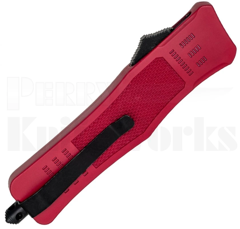 Delta Force Burgundy D/A OTF Knife l 3.2" Satin Clip Point