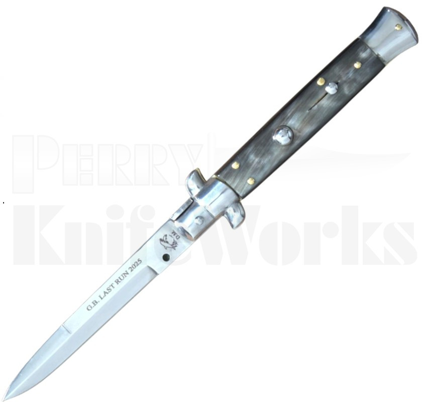Giovanni Beltrame 9" Stiletto Automatic Knife Brazilian Horn Last Run l For Sale
