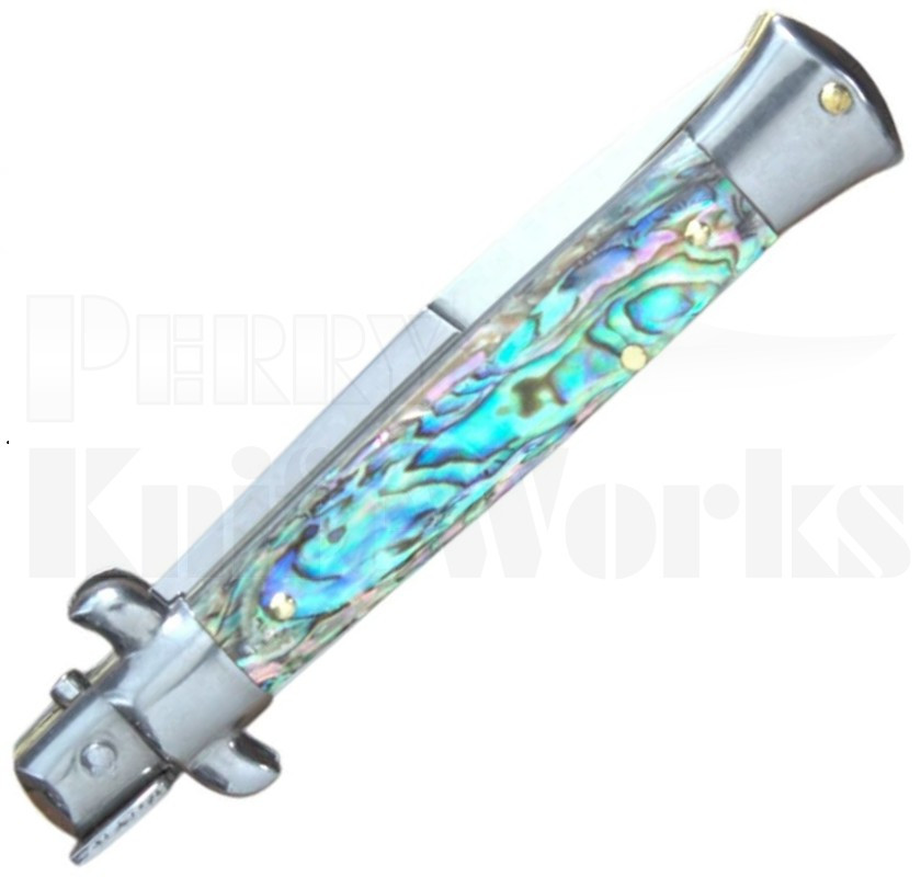 Frank B. 8" Abalone Stiletto Automatic Knife l Bayonet Blade