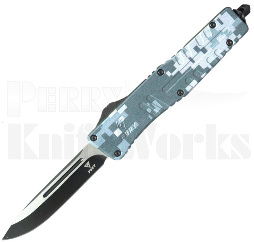 Fury D/A OTF Automatic Knife Digital Camo l 3.50" Two-Tone Blade l For Sale