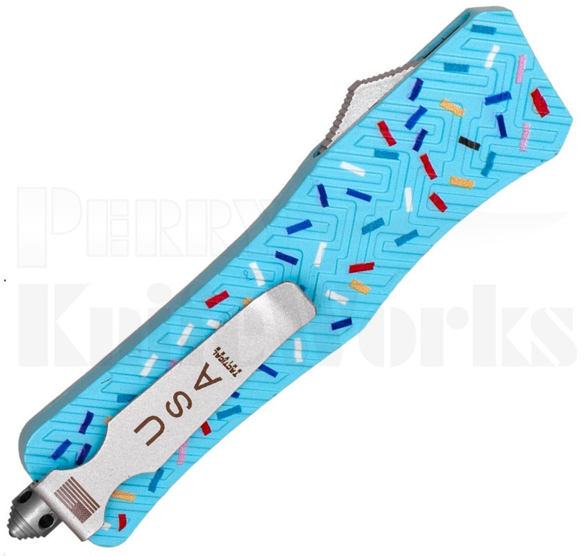 Delta Force D/A OTF Automatic Knife Blue Sprinkles l Satin Blade