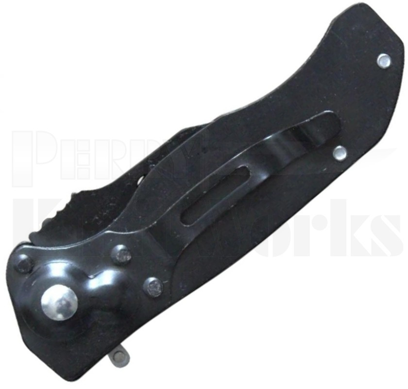 Milano Heavy Duty Black Automatic Knife l Clip Point Blade