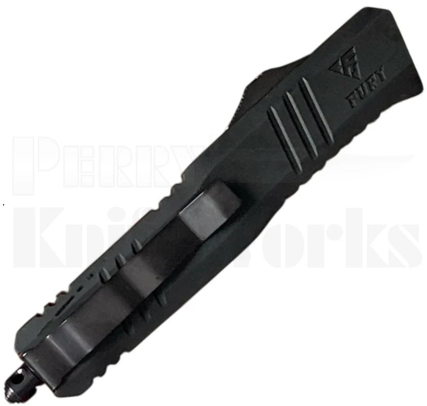 Fury D/A OTF Automatic Knife Black l 3.50" Two-Tone Tanto Blade