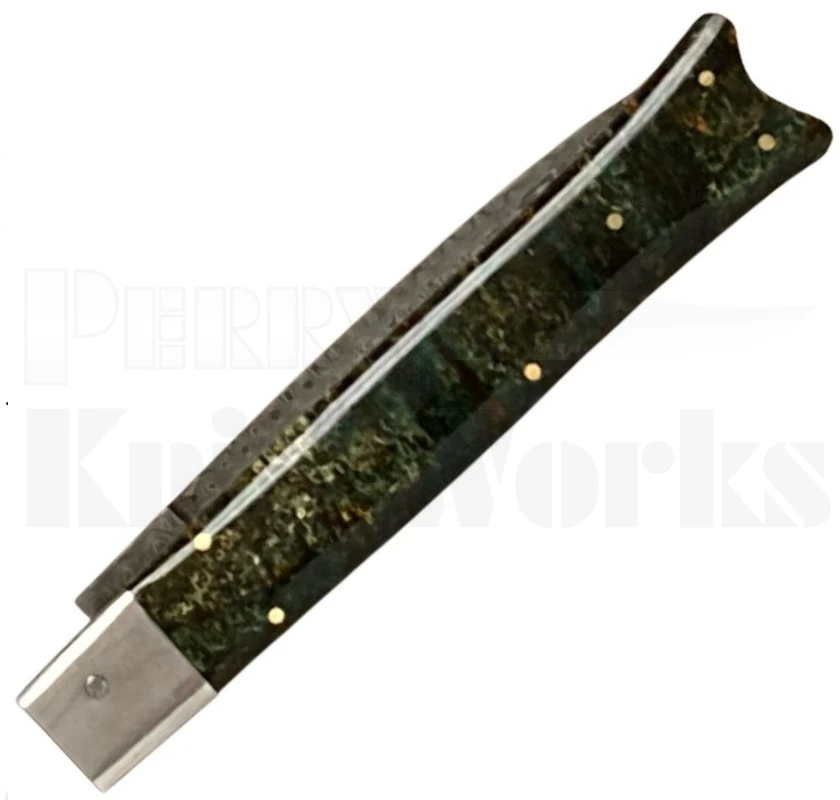 Samir Ahmad 11" Blue/Green Acrylic Fishtail Automatic Knife