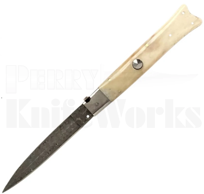 Samir Ahmad 11" Camel Bone Fishtail Automatic Knife l For Sale