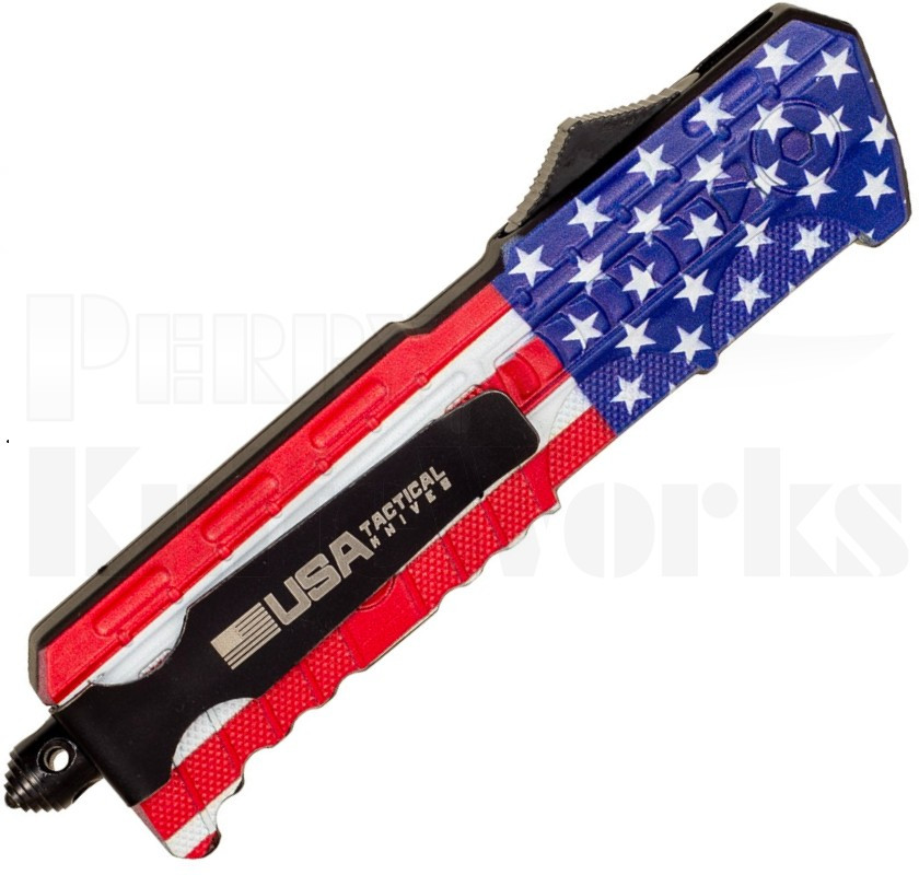 Delta Force Tactical D/A OTF Automatic Knife US Flag l Drop Point