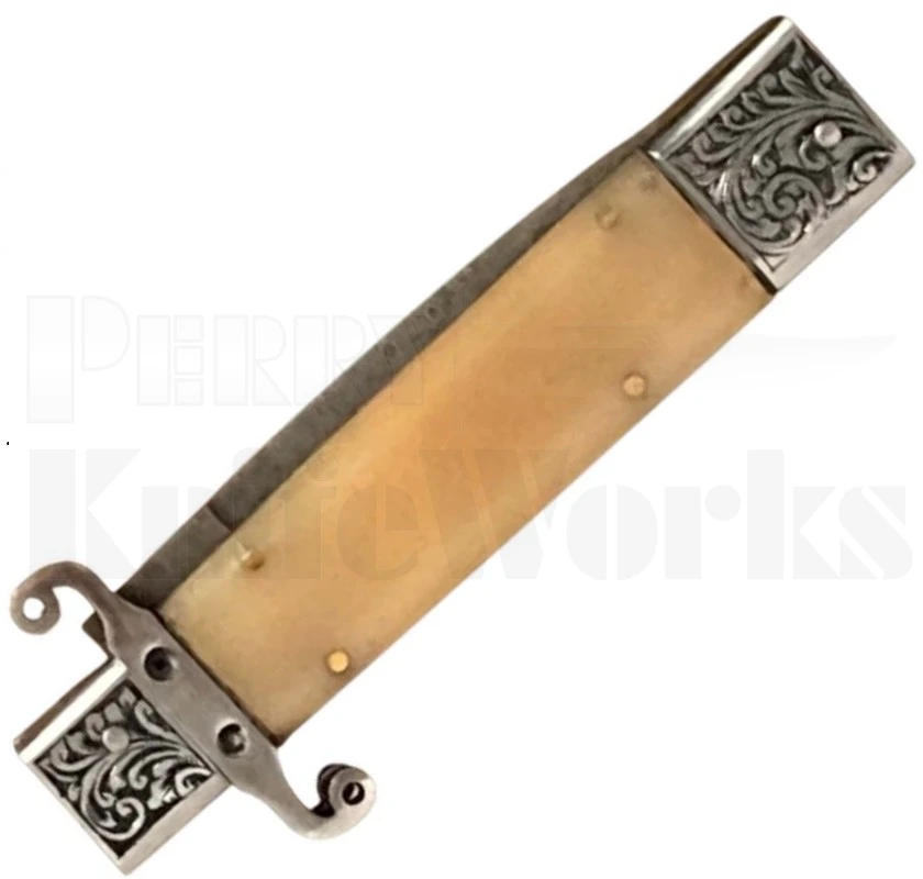 Samir Ahmad 9" Camel Bone Stiletto Automatic Knife l Damascus